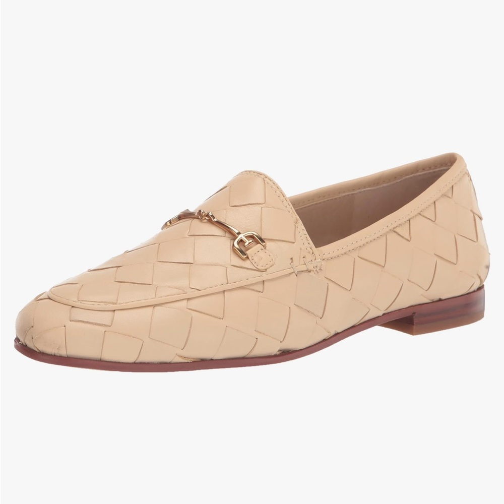 Sam Edelman Leather Woven Lorraine Loafers Beige Size 7.5 - Picture 3 of 9